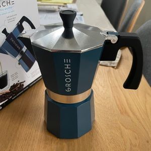 GROSCHE Milano Stovetop Espresso Maker Moka Pot 6 Espresso Cup - 9.3 oz, Blue